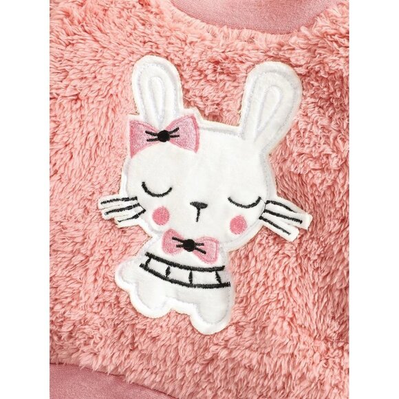 NWT SHEIN Baby Cartoon Embroidery Pullover & Sweatpants Size 18-24M Color Pink‎ - Picture 4 of 9